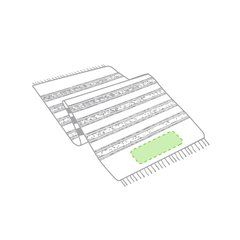 Pareo toalla 2 en 1 de rayas en algodón orgánico | Centrado en la parte inferior | 300 x 110