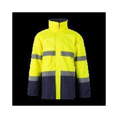 Parka con bandas reflectantes y capucha | Lado izquierdo | 90 x 100
