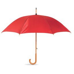Paraguas con mango de madera personalizado apertura automática Rojo