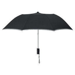 Paraguas plegable automático con ribete reflectante Negro