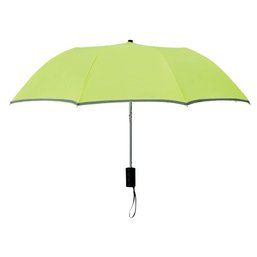 Paraguas plegable automático con ribete reflectante Verde