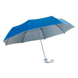 Paraguas plegable con interior plateado Azul Royal