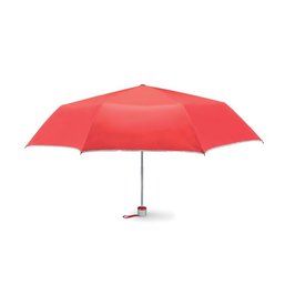Paraguas plegable con interior plateado Rojo