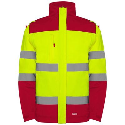 Parka Alta Visibilidad Rojo Laboral/Amarillo Flúor S
