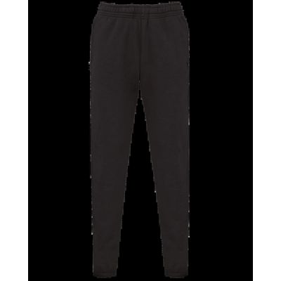 Pantalón de felpa de corte recto Black S