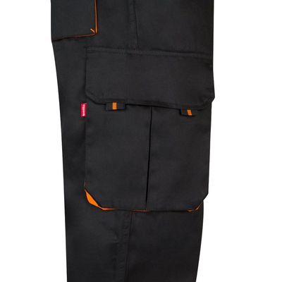 Pantalón sarga multibolsillos bicolor