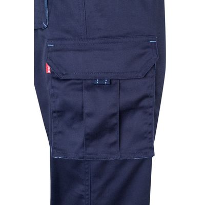 Pantalón sarga multibolsillos bicolor