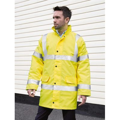 Parka alta viibilidad con capucha oculta Fluorescent Yellow S