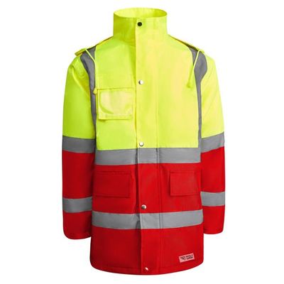 Parka acolchada alta visibilidad Rojo Laboral/Amarillo Flúor 4Xl
