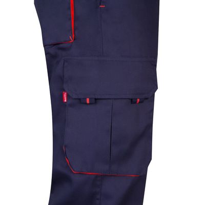 Pantalón sarga multibolsillos bicolor
