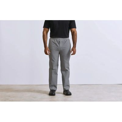 Pantalón de cocina elástico Black / White Xs