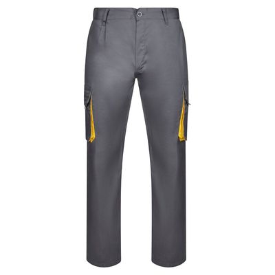 Pantalón sarga multibolsillos bicolor