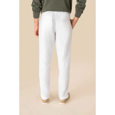 Pantalón de lino con cordón y bolsillos