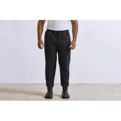 Pantalón de chef con bolsillos cordón y elástico Black Denim Xs