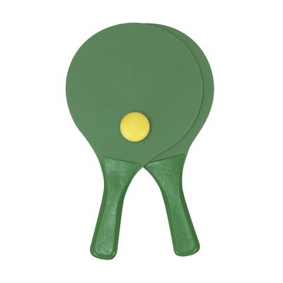Palas de playa en madera monocolor con pelota Ver
