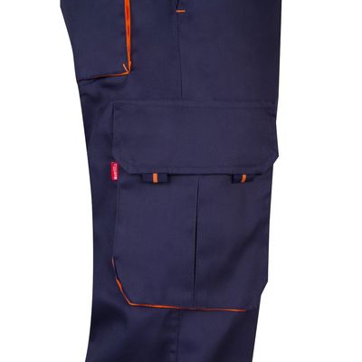 Pantalón sarga multibolsillos bicolor