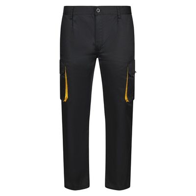 Pantalón sarga multibolsillos bicolor