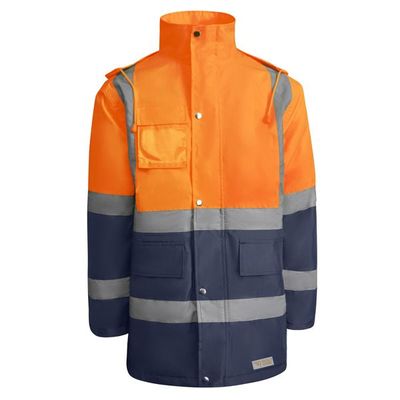 Parka acolchada alta visibilidad Marino/Naranja Fluor M