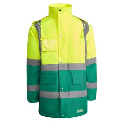Parka acolchada alta visibilidad Verde Jardín/Amarillo Flúor M