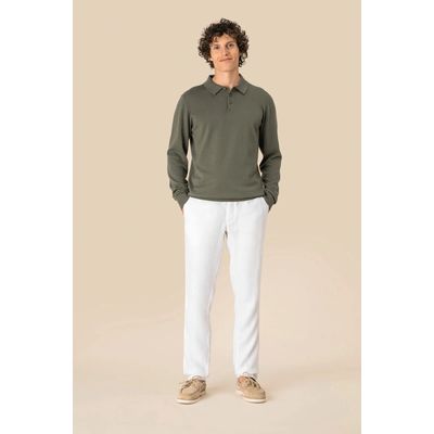 Pantalón de lino con cordón y bolsillos