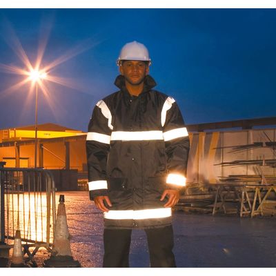 Parka impermeable con bandas de seguridad