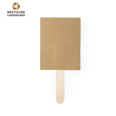 Pai pai publicitario de cartón reciclado y mango de madera