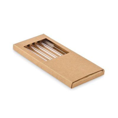 Pajitas de vidrio con cepillo