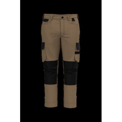 Pantalón bicolor de trabajo recto Camel / Black 52 Fr