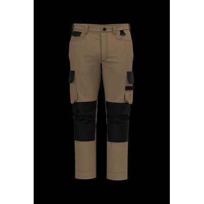 Pantalón bicolor de trabajo recto Camel / Black 58 Fr