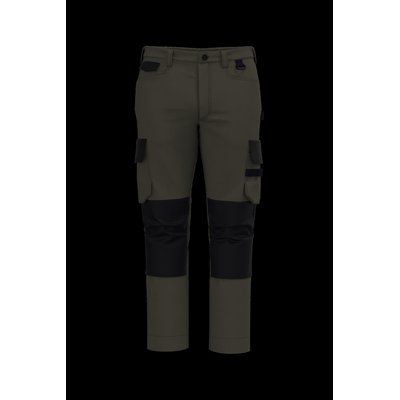 Pantalón bicolor de trabajo recto Dark Khaki / Black 38 Fr