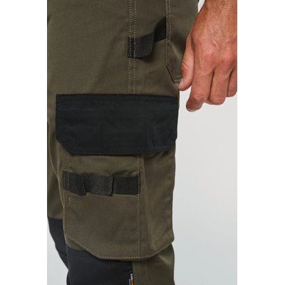 Pantalón bicolor de trabajo recto