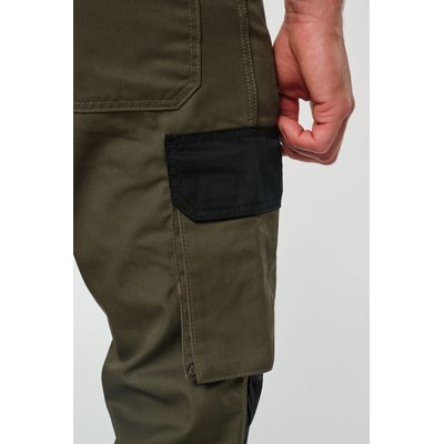 Pantalón bicolor de trabajo recto