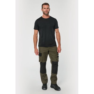 Pantalón bicolor de trabajo recto