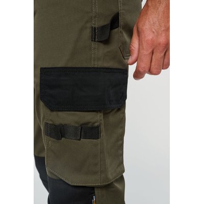 Pantalón bicolor de trabajo recto