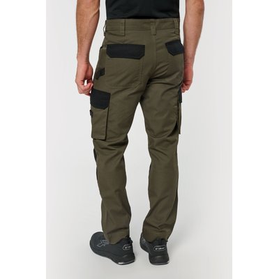 Pantalón bicolor de trabajo recto