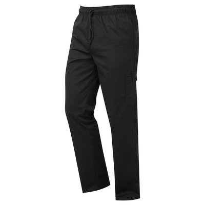 Pantalón de chef con cintura elástica Black L
