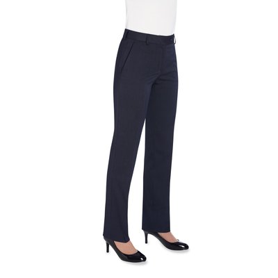 Pantalón de corte recto para mujer Navy Pin Dot 18 UK