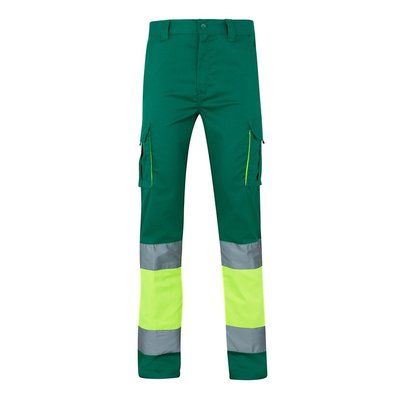 Pantalón elástico con bandas reflectantes Verde 4Xl