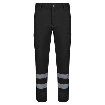 Pantalón elástico bicolor Negro 34