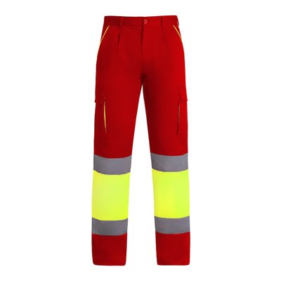 Pantalón con Forro Polar Alta Visibilidad Rojo Laboral/Amarillo Flúor 56