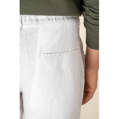Pantalón de lino con cordón y bolsillos