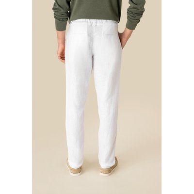 Pantalón de lino con cordón y bolsillos