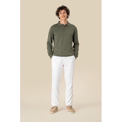 Pantalón de lino con cordón y bolsillos