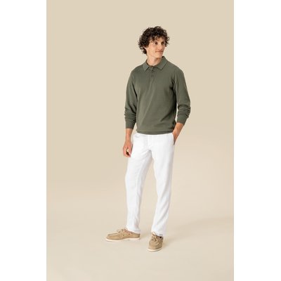 Pantalón de lino con cordón y bolsillos