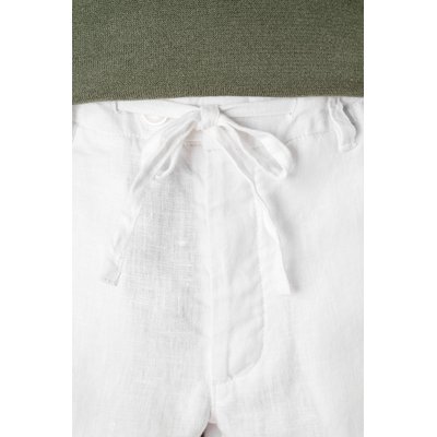 Pantalón de lino con cordón y bolsillos