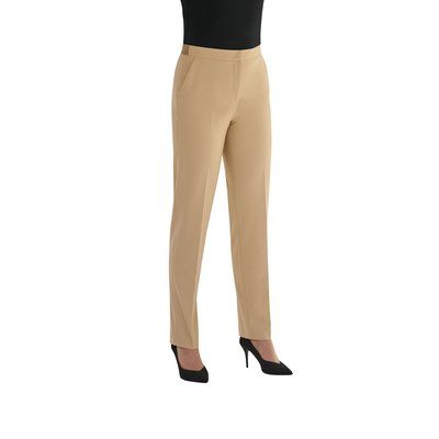 Pantalón mujer corte slim tiro medio Sand 12 Uk