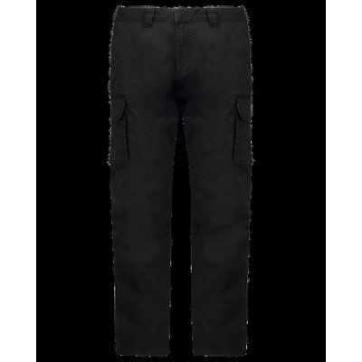 Pantalón multibolsillos algodón elastano envejecido Black 36 FR