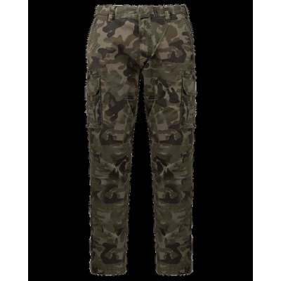 Pantalón multibolsillos algodón elastano envejecido Olive Camouflage 46 FR