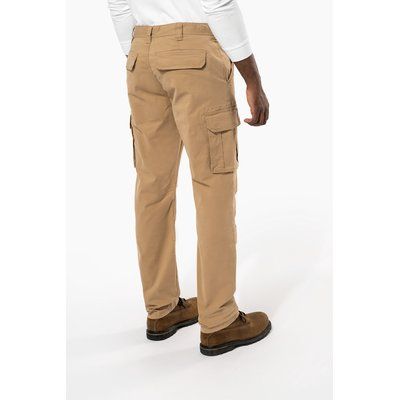 Pantalón multibolsillos algodón elastano envejecido