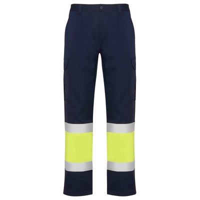 Pantalón multibolsillos alta visibilidad MARINO/AMARILLO FLUOR 48